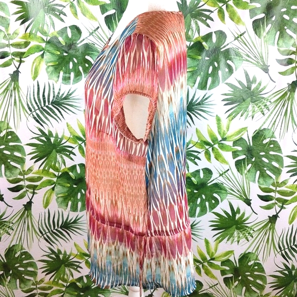 a.n.a Pink & Blue Zig-Zag Striped Coverup (Size: X-Large) - Picture 7 of 10
